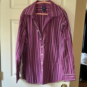 GAP Vibrant Purple Striped Shirt